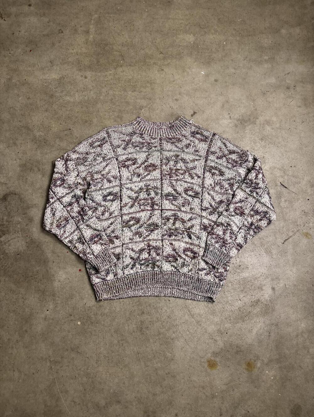 Vintage Justin Allen Xtra Patterned Knit Sweater Size Large